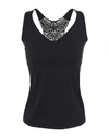 Sàpopa Tulipano Grey Lace Tank Top In Black