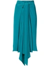 TOME TOME DRAPED MIDI SKIRT - 蓝色