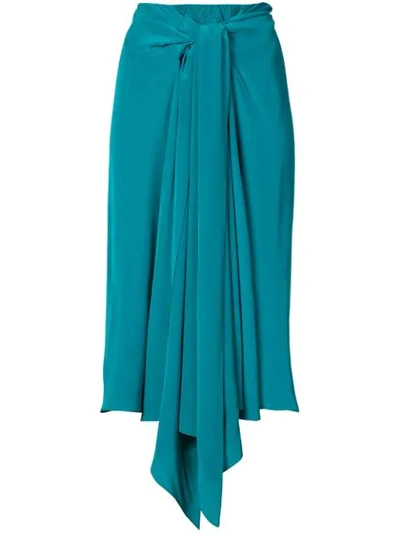 Tome Draped Midi Skirt - 蓝色 In Blue