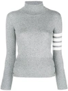 Thom Browne Cotton Compact Waffle Knit Sweater In Grey