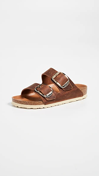 BIRKENSTOCK ARIZONA BIG BUCKLE SANDALS ANTIQUE COGNAC,BIRKE30077