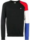 LE COQ SPORTIF LE COQ SPORTIF LOGO COLOUR-BLOCK jumper - BLACK