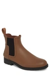 Hunter Original Refined Waterproof Chelsea Boot In Soil/ Black