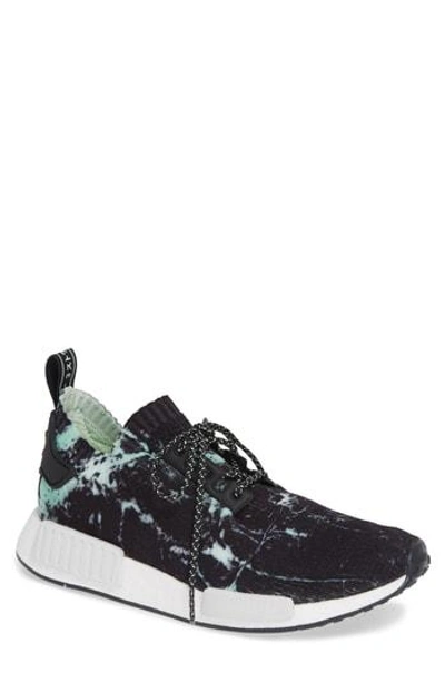 Adidas Originals Black, Green And White Nmd_r1 Marble Primeknit Sneakers