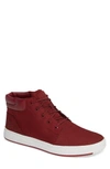 Timberland Davis Square Mid Top Sneaker In Pomegranate Nubuck
