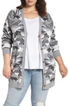 LUCKY BRAND BUTTON FRONT CAMO CARDIGAN,7Q51772
