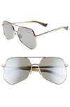 GREY ANT MEGALAST FLAT 61MM SUNGLASSES - SILVER GOLD/ SILVER,GSVG