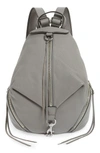 Rebecca Minkoff Mini Julian Nubuck Leather Convertible Backpack - Grey In Grey