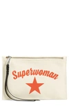 REBECCA MINKOFF SUPERWOMAN MEDIUM ZIP POUCH - IVORY,SF18ESWPC1