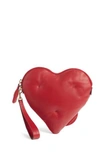 ANYA HINDMARCH CHUBBY HEART LEATHER CLUTCH - RED,104845