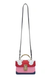 THE VOLON DATA ALICE LEATHER TOP HANDLE BAG - RED,B18190100
