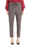 FENDI MICROCHECK SKINNY STRETCH WOOL PANTS,FR6151-A5FT