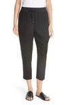 ATM ANTHONY THOMAS MELILLO SILK CHARMEUSE PULL-ON CROP PANTS,AW9153-BD