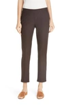 Eileen Fisher Washable Stretch Crepe Slim Ankle Pants In Clove