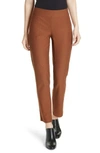 Eileen Fisher Stretch Crepe Slim Ankle Pants In Nutmeg
