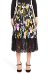 DOLCE & GABBANA IRIS PRINT SILK BLEND SKIRT,F4BFTTFSAWH