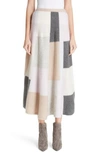 ADAM LIPPES PATCHWORK CASHMERE & SILK SKIRT,F18609BC