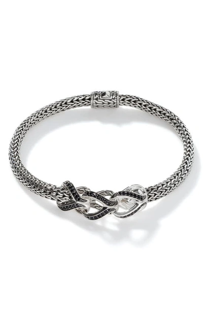 John Hardy Sterling Silver Classic Chain Black Sapphire & Black Spinel Small Bracelet, 5mm In Metallic