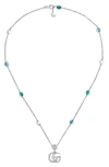 Gucci Silver Pendant Double G Necklace In Sterling Silver