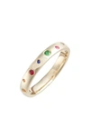 EF COLLECTION RAINBOW SPECKLED STACKING RING,EF-60466-YG-7