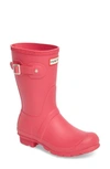 Hunter 'original Short' Rain Boot In Bright Pink