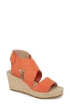 Eileen Fisher 'willow' Espadrille Wedge Sandal In Persimmon Leather