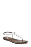 Sam Edelman Gigi Sandal In Bright White Tumbled Leather