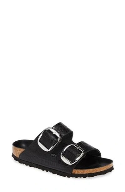 Birkenstock Black Oiled Leather Narrow Big Buckle Arizona Sandals