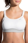 Brooks Moving Comfort 'fiona' Sports Bra In Sterling/ White