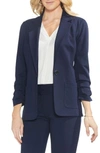 Vince Camuto Ruched Sleeve Ponte Blazer In Classic Navy