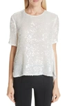 ADAM LIPPES OPEN BACK SEQUIN EMBROIDERED BLOUSE,F18104SQ
