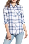 Rails Hunter Plaid Button-down Shirt In White Pacific Rose