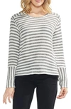 VINCE CAMUTO MIXED MEDIA PIQUE BAR STRIPE SWEATER,9058632