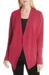 EILEEN FISHER ANGLED TENCEL LYOCELL & SILK CARDIGAN,F8DAB-K4511M