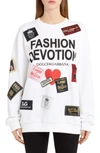 DOLCE & GABBANA FASHION DEVOTION TAG PATCH SWEATSHIRT,F9C85ZG7QQT