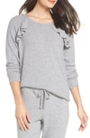 CHASER LOVE RUFFLE KNIT PULLOVER,CW7265-HGRY