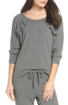 CHASER LOVE RUFFLE KNIT PULLOVER,CW7265-HGRY