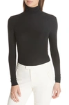 Atm Anthony Thomas Melillo Modal Rib-knit Long-sleeve Turtleneck Top In Black