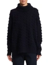 LELA ROSE Resort Wool & Cashmere Dotted Turtleneck Sweater