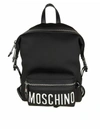 MOSCHINO BACKPACK IN NEOPRENE WITH BLACK LEATHER INSERTS,10680509