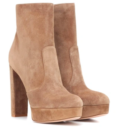 Gianvito Rossi Ankle Boots Brook Calf-suede Taupe In Brown