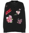 DOLCE & GABBANA APPLIQUÉD CASHMERE SWEATER,P00330109