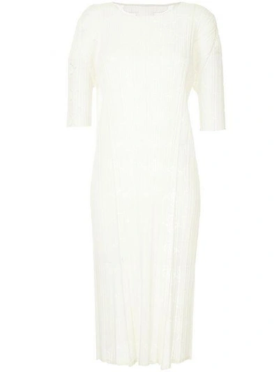 Issey Miyake Clover Lace Dress In White
