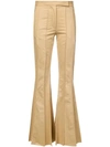 ROSIE ASSOULIN ROSIE ASSOULIN VERTICAL STITCHING BOOTCUT TROUSERS - BROWN