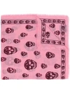 Alexander Mcqueen Skull Print Silk Scarf In Pink