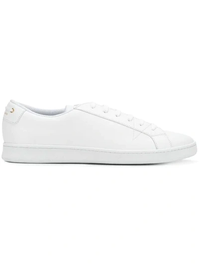 Car Shoe White Leather Lace-up Sneakers