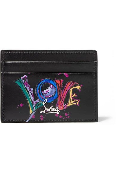 Christian Louboutin Kios Love Leather Cardholder In Black