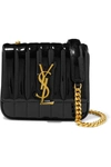 SAINT LAURENT VICKY SMALL QUILTED PATENT-LEATHER SHOULDER BAG