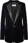 SAINT LAURENT SATIN-TRIMMED VELVET BLAZER