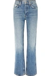 RE/DONE ORIGINALS DISTRESSED HIGH-RISE STRAIGHT-LEG JEANS